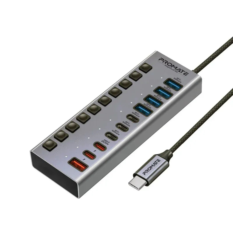 Promate GegaHub-5G, 10-in-1 Multi-Port 5Gbps Data & Charging Hub Promate GegaHub-5G, 10-in-1 Multi-Port 5Gbps Data & Charging Hub