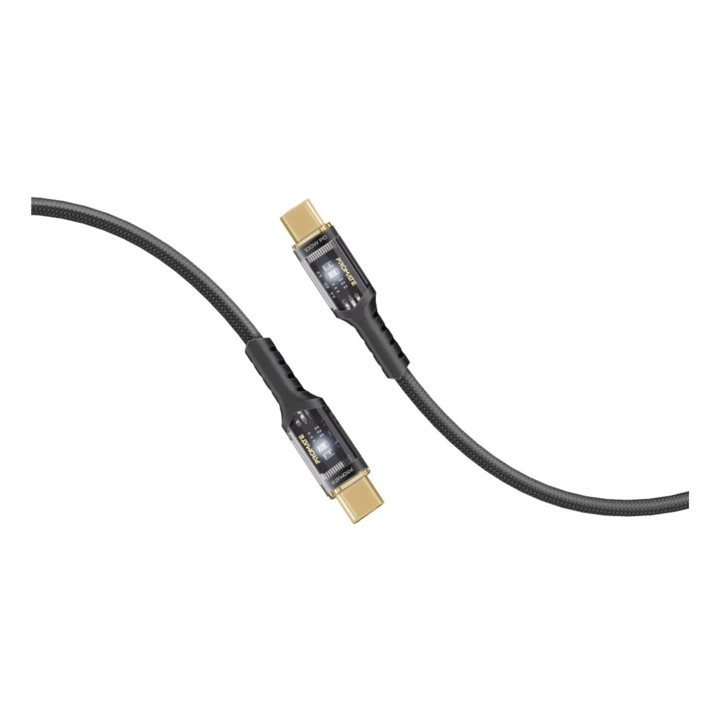 Promate Data Sync &Charge Cable High Tensile 100W PD USB-C LucidLine-CC200