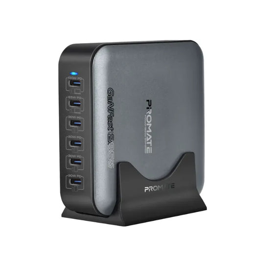 Promate charging solution, engineered with next-gen GaNFast™ technology for compact