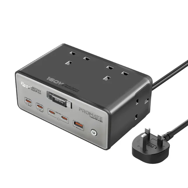 Promate Charging Station four powerful 3250W AC sockets & high-performance 160W Promate Charging Station four powerful 3250W AC sockets & high-performance 160W