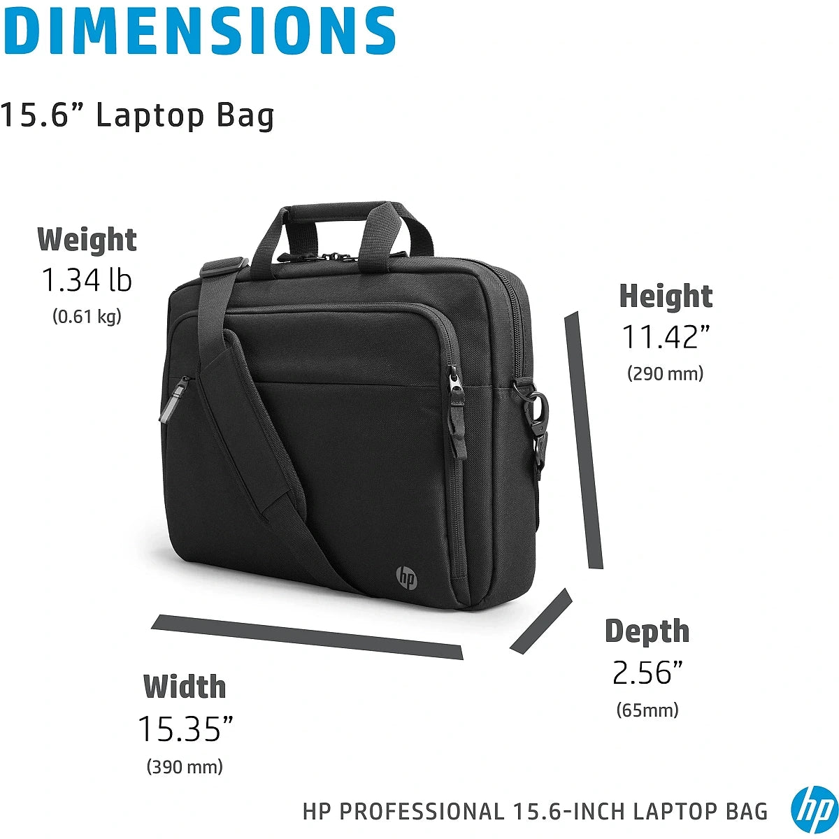 HP Professional 15.6-Inch Laptop Bag Carry and protect your laptop - Black