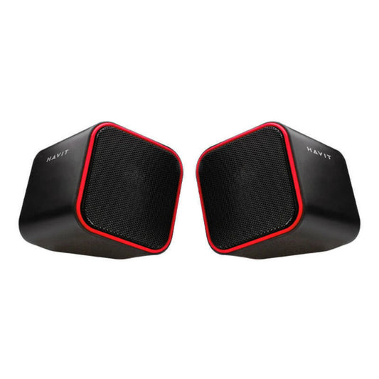 Havit PC Speakers HV-SK473 2.0 Channel USB Multimedia Stereo Sound System (Red)