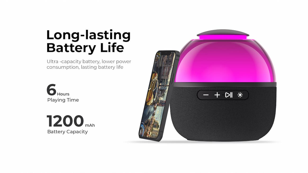 HAVIT Wireless Speaker SK900BT Multi-Color RGB Light, Bluetooth long battery life