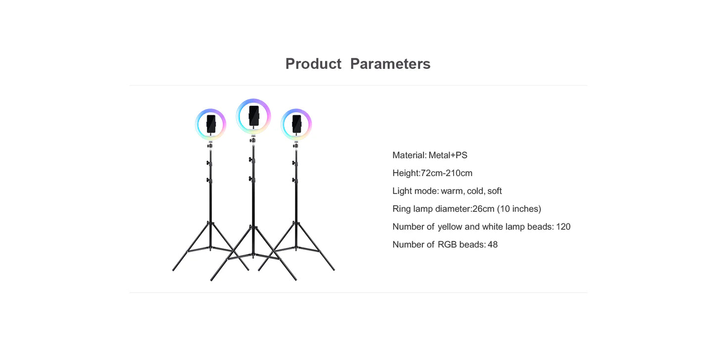 Havit ST7026 LED Phone Holder TRIPOD WITH 10INCHES RGB RING LIGHT