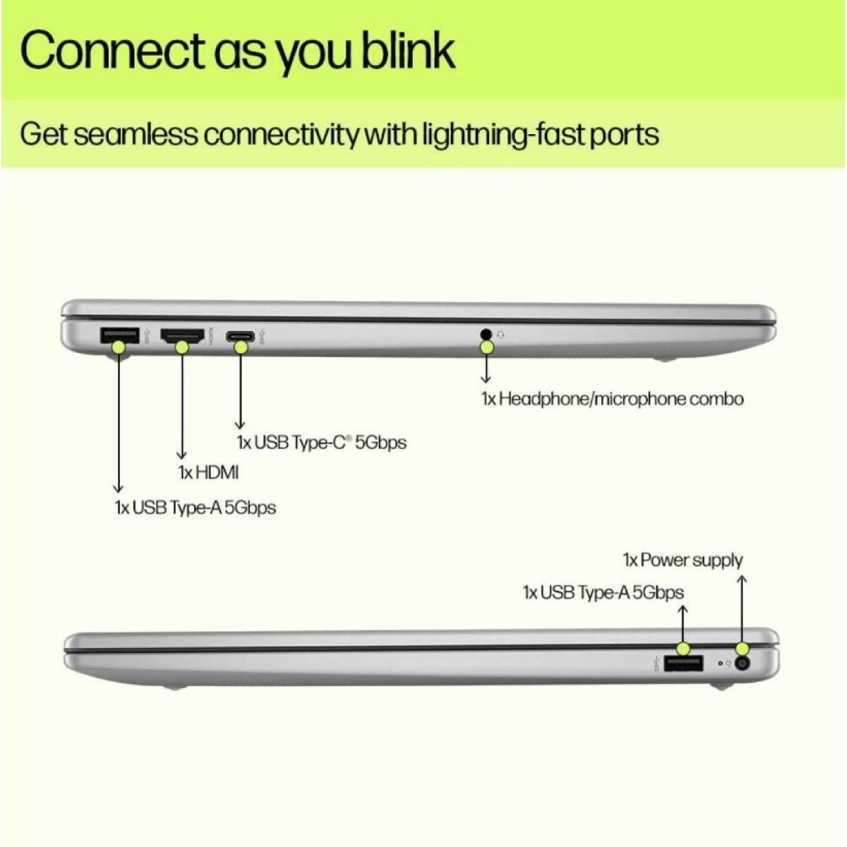 HP Laptop 15-fd1016ne Intel Ultra 7 155H High-Preform,(16GB/512)15.6 FHD IPS, Silver