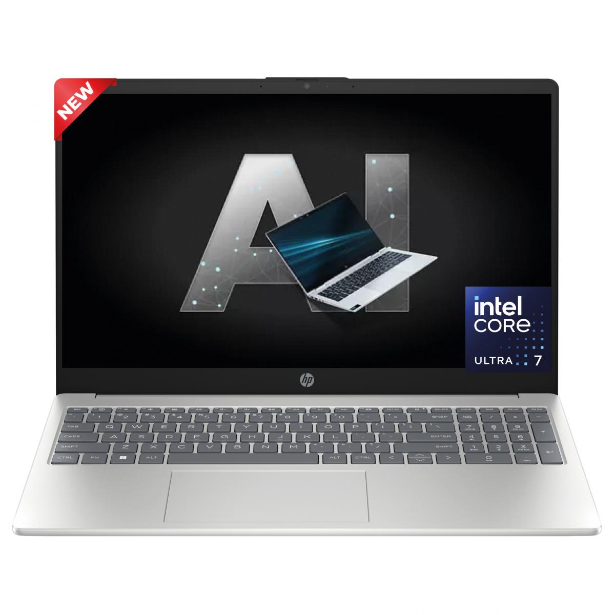 HP Laptop 15-fd1016ne Intel Ultra 7 155H High-Preform,(16GB/512)15.6 FHD IPS, Silver