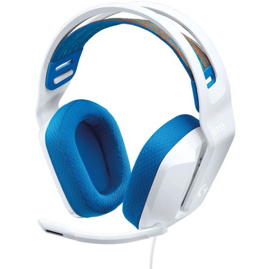 Logitech G335 Wired Gaming Headset, with Flip to Mute Microphone -White