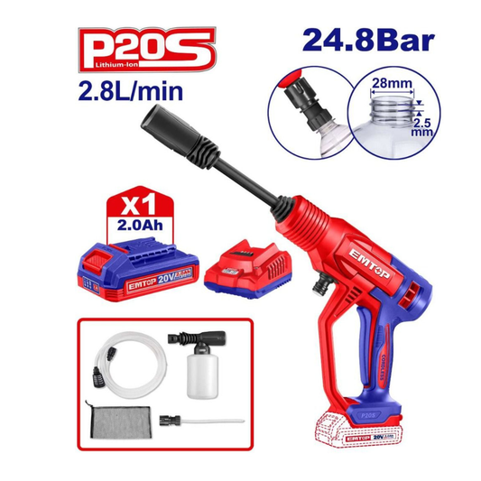 Emtop car washing machine 2.8L/min 24.8Bar High Pressure Washer ELPW20362