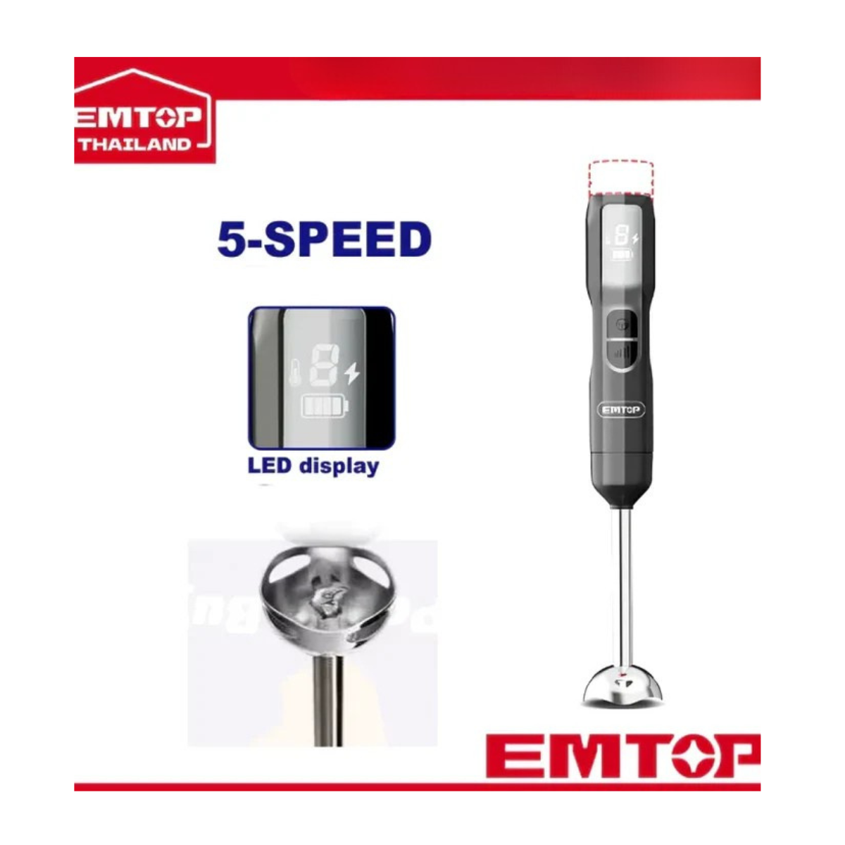 Emtop Cordless Hand Blender (designed for efficient blending tasks for kitchen) EFN048K Emtop Cordless Hand Blender (designed for efficient blending tasks for kitchen) EFN048K