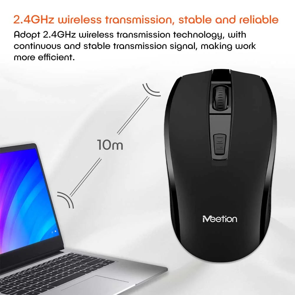 MeeTion MT-R560 2.4ghz Wireless Office Mouse up to 10m, Responsive 1600DPI