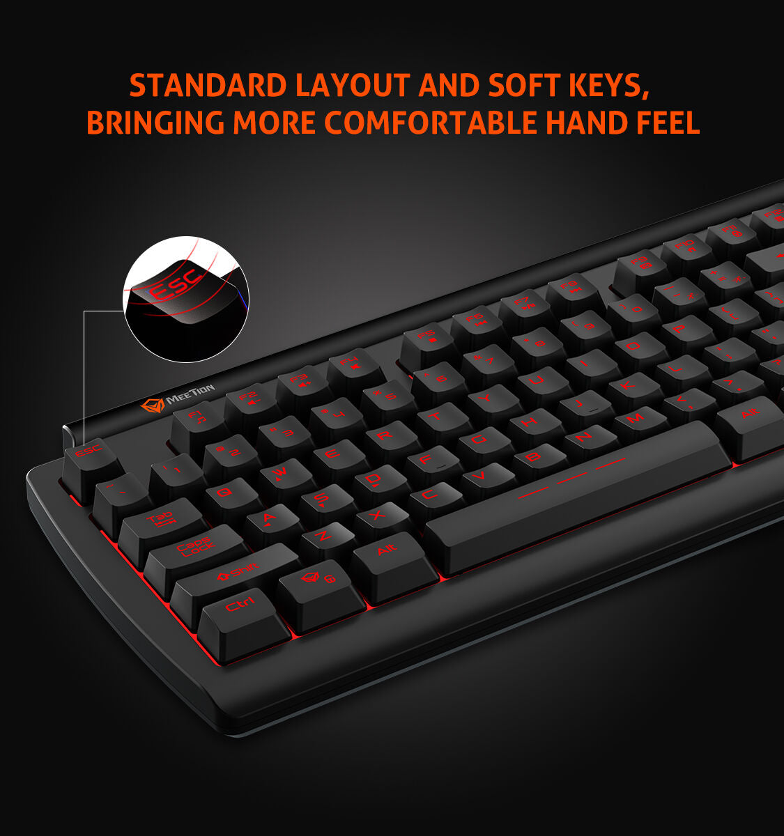 Meetion MT-K9000 Gaming Keyboard, Three Color Backlit, Classic original Design