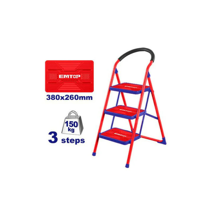 Emtop 3-Step Wide Ladder Heavy-duty Iron Anti-slip rubber feet 150Kilo ESLR1031 Emtop 3-Step Wide Ladder Heavy-duty Iron Anti-slip rubber feet 150Kilo ESLR1031