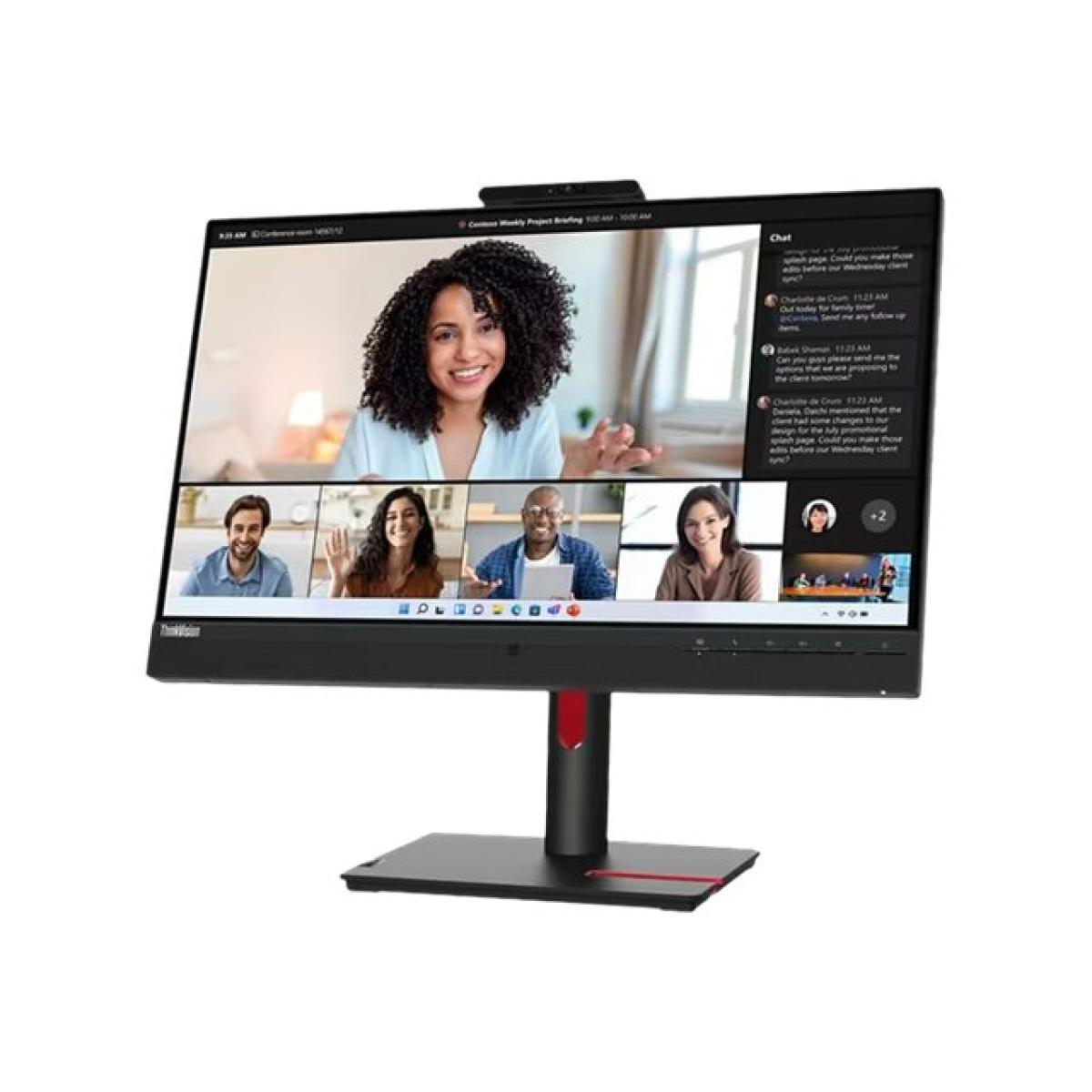 Lenovo ThinkVision T24mv-30 24" IPS Full HD 75Hz E-Meeting Monitor webcam