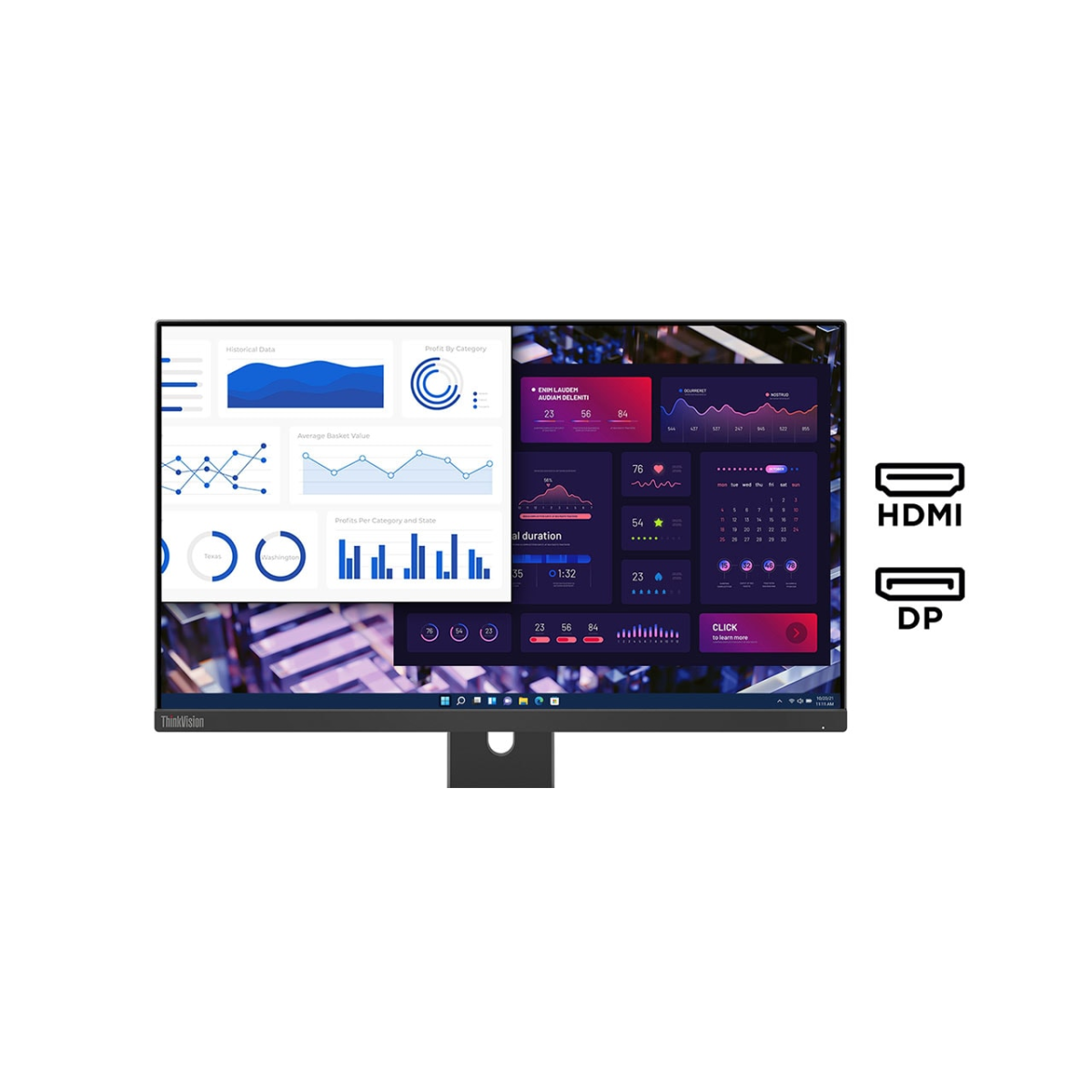 Lenovo ThinkVision E24q-30 24" IPS 2560 x 1440 QHD 100Hz Professional Monitor