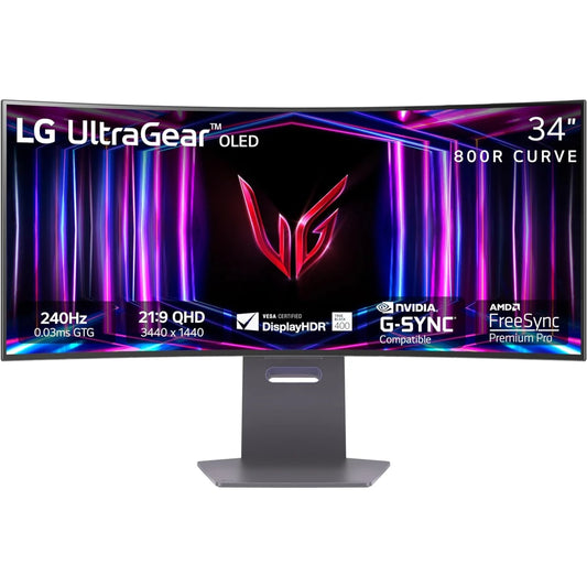 LG 34GS95QE-B UltraGear™ OLED WQHD 240Hz 0.03ms G-SYNC Compatible 800R Curved