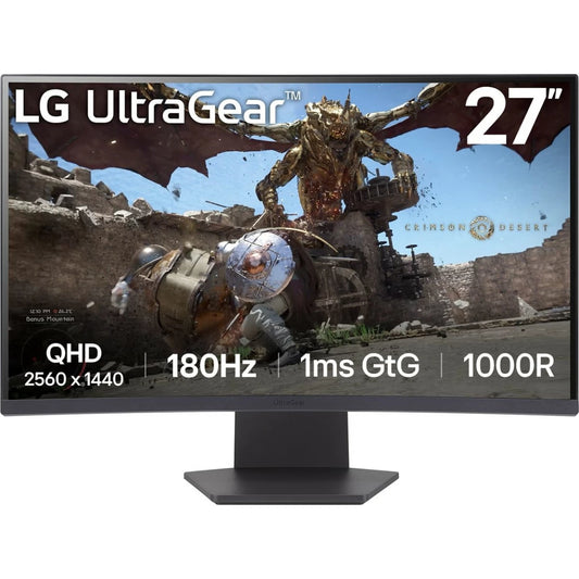 LG UltraGear 27GS60QC 27" Curved w/2x HDMI 1x Display Port -Black