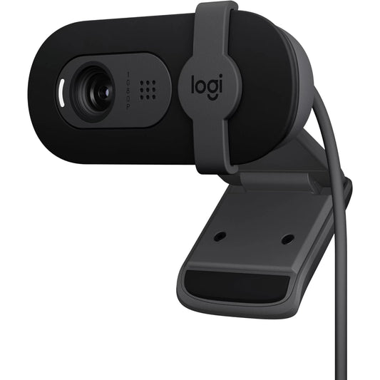 Logitech Brio 100 Full HD 1080p Webcam For Meetings &Works Auto-Black