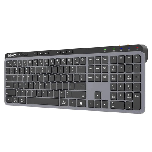 Meetion 2.4Hrz +Bluetooth Office Keyboard Black RWK330 Rechargeable Dual Mode