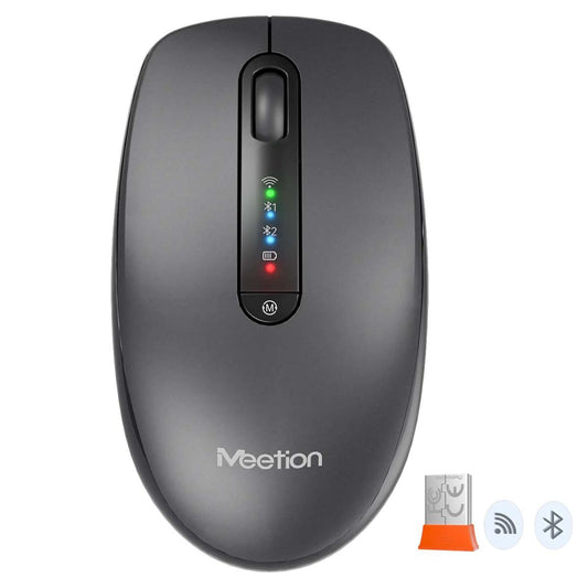 Meetion BTM100R Rechargeable Wireless Mouse 2.4G+ Blutoth BT5.1 Dual Mode Silent