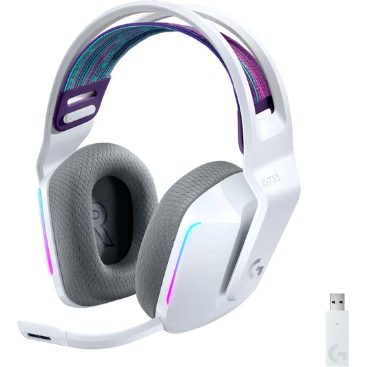 Logitech G733 LIGHTSPEED Wireless RGB Gaming Headset , Ultra-Lightweight -White