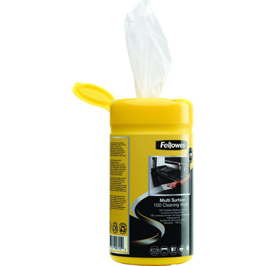 Fellowes 100 Screen and Keyboard Wipes Tub for Home and Office