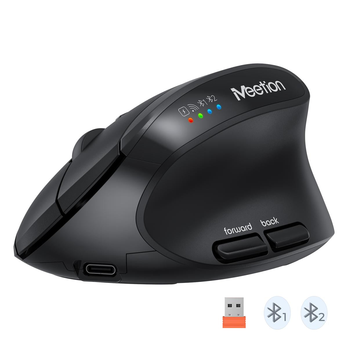 Meetion BTM008 Ergonomic Vertical Wireless Mouse BT+2.4GHz & Bluetooth Dual Mode