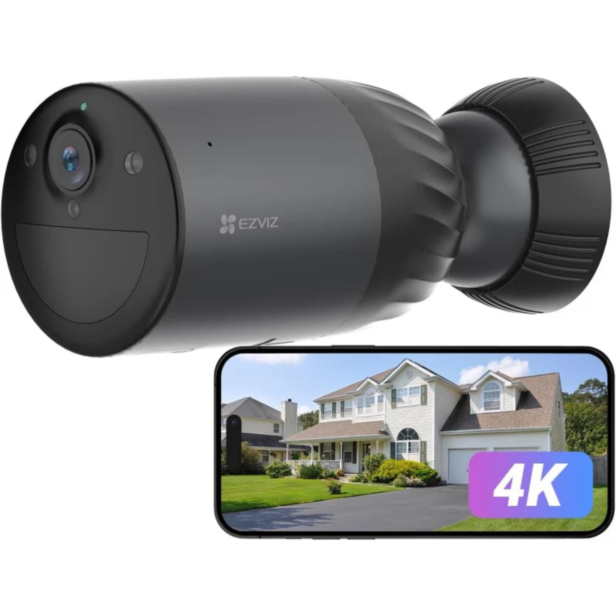 EZVIZ Standalone Smart Battery Camera, 4K Resolution, AI Detection, Color Night Vision