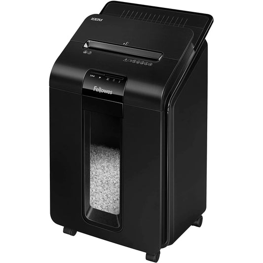 Fellowes AutoMax™ 100M Mini-Cut Shredder 100-Sheet Auto Feed& 10-Sheet Manual Security
