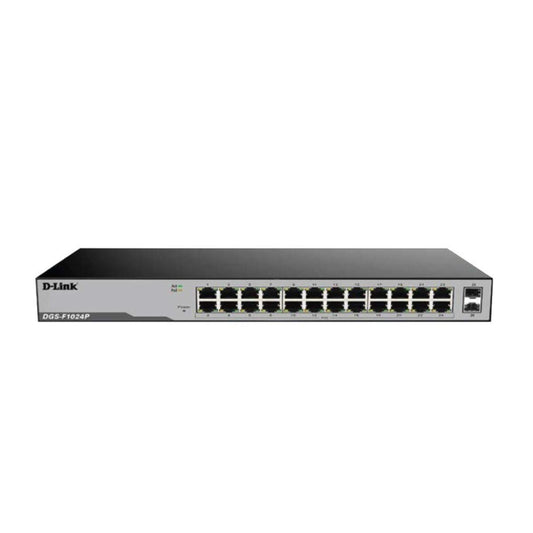 D-Link DGS-F1024P 24 Port Gigabit Unmanaged POE Switch with 2SFP ports