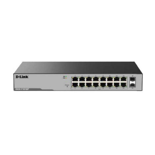 D-Link DGS-F1016P 16 Port Gigabit Unmanaged POE Switch with 2SFP ports