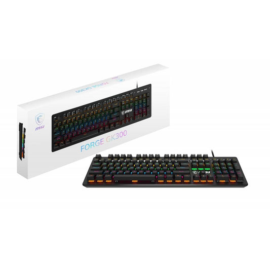MSI Forge GK300 Blue US  Mechanical Keyboard Angle -Adjustable  (Black)