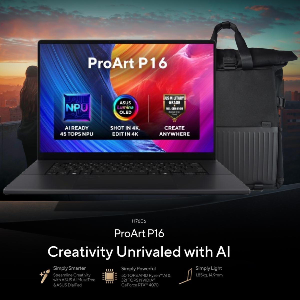 Laptop ASUS ProArt P16 AMD Ryzen™ AI 9 HX 370 (64GB- 2TB)