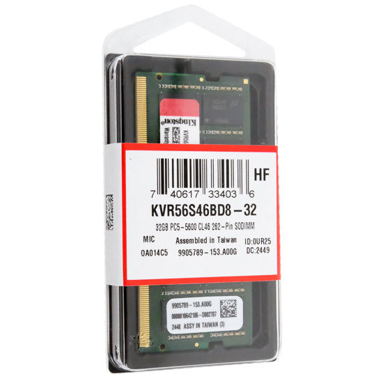 Kingston Ram 32GB 5600 Mhz DDR5 SODIMM for Laptop (lifetime warranty)