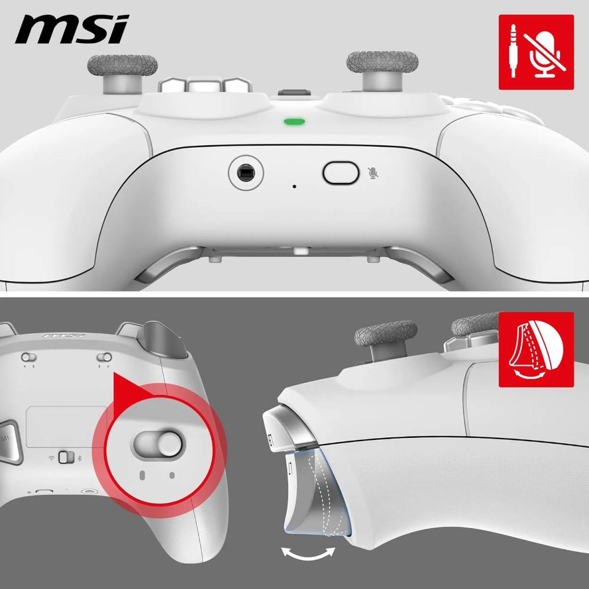 MSI Force GC300 W Gaming Wireless & Bluetooth Rechargeable (PC & Android) MSI Force GC300 W Gaming Wireless & Bluetooth Rechargeable (PC & Android)