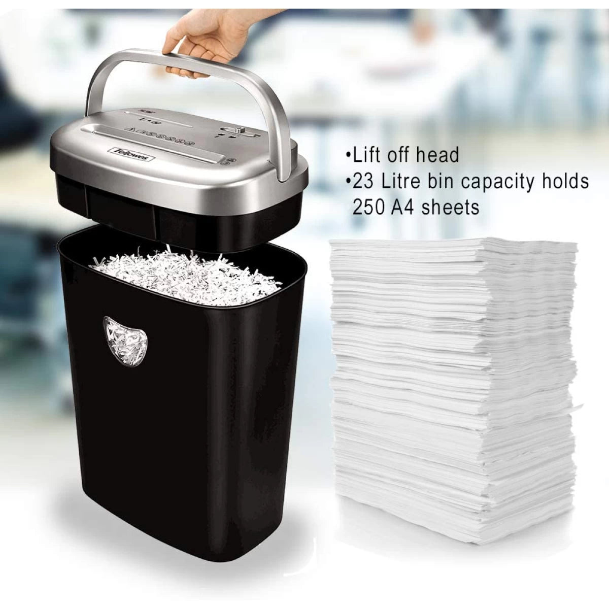 Fellowes Powershred 53C 10 Sheet Cross Cut Paper Shredder w/ SafeSense