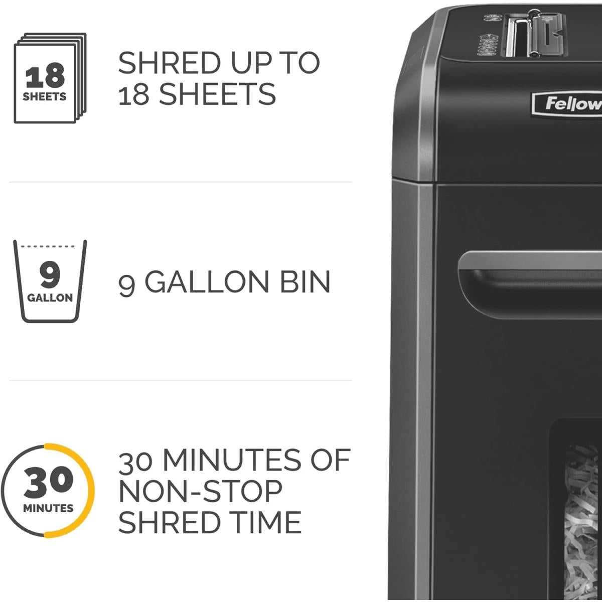 Fellowes Powershred 99Ci 18-Sheet Capacity 100% Jam Proof Cross-Cut Paper Shredder