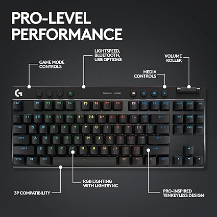 Logitech G Pro X TKL Wireless Mechanical Swappable Switches LIGHTSYNC RGB- Black Logitech G Pro X TKL Wireless Mechanical Swappable Switches LIGHTSYNC RGB- Black
