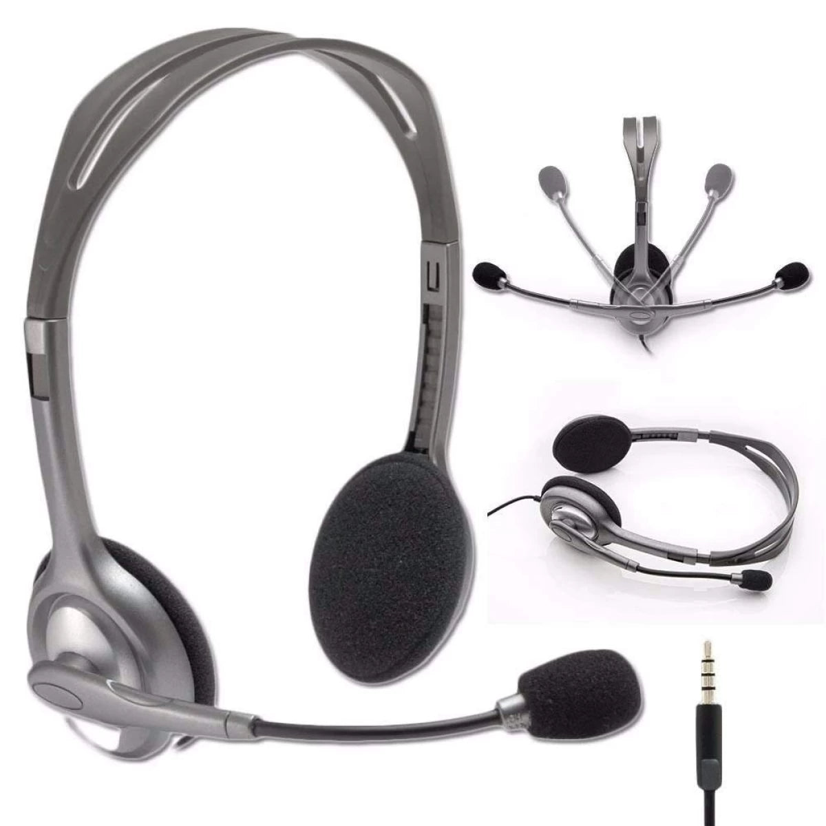 Logitech H111 Wired Headphones Noise-Cancelling Microphone 3.5mm Audio Jack