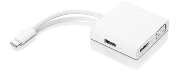 Lenovo USB-C 3-in-1 Travel Hub, 4K HDMI, VGA, USB 3.0, Simple Plug &Play