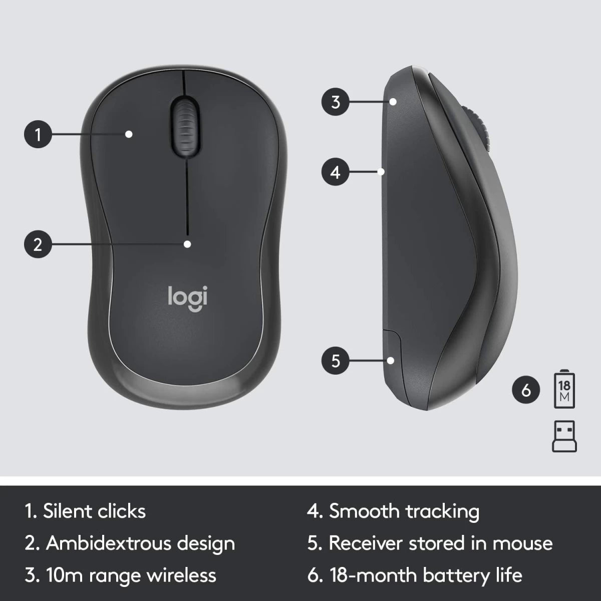 Logitech MK295 Wireless Mouse & Keyboard w/ Silent Touch Technology- Black