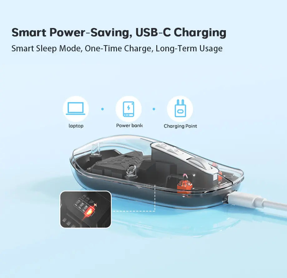 MeeTion BTM005 Slim, Rechargeable, Bluetooth, Silent Mouse, 10m, 2400DPI