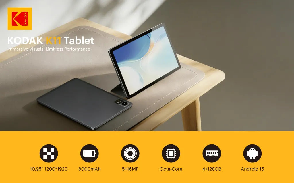 KODAK Tablet K1111.0 Android WIFI Tablet (128GB /4GB + 8G BRAM) IPS 2K KODAK Tablet K1111.0 Android WIFI Tablet (128GB /4GB + 8G BRAM) IPS 2K