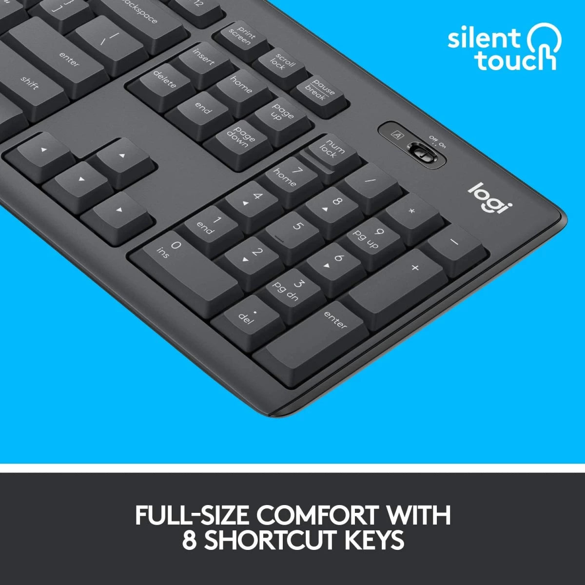Logitech MK295 Wireless Mouse & Keyboard w/ Silent Touch Technology- Black