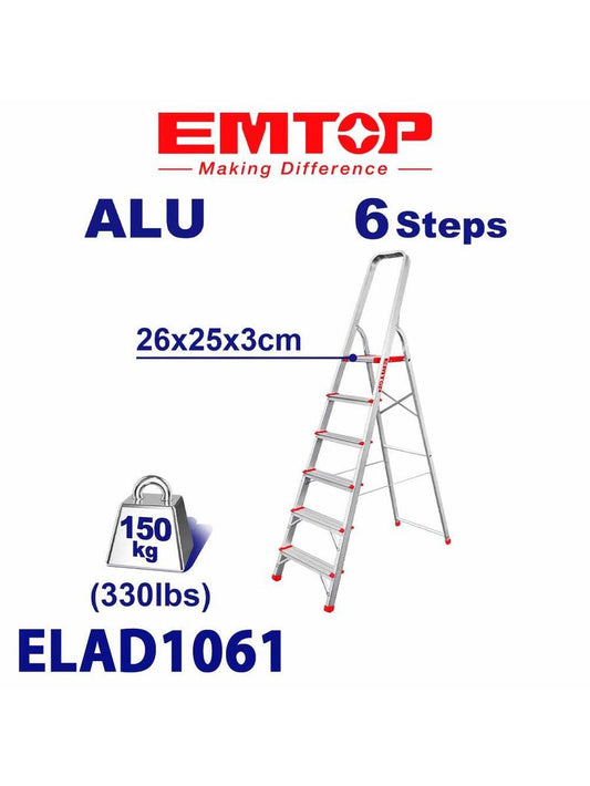 Emtop 6-Step Wide Heavy-duty Aluminum Anti-slip rubber feet 150Kilo ELAD1061