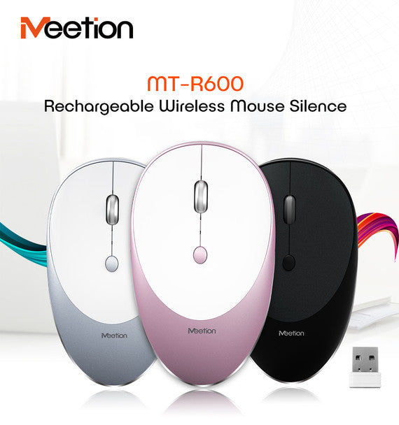 MeeTion MT-R600 2.4ghz Rechargeable, 4Buttons , Silent Wireless Mouse up to 10m