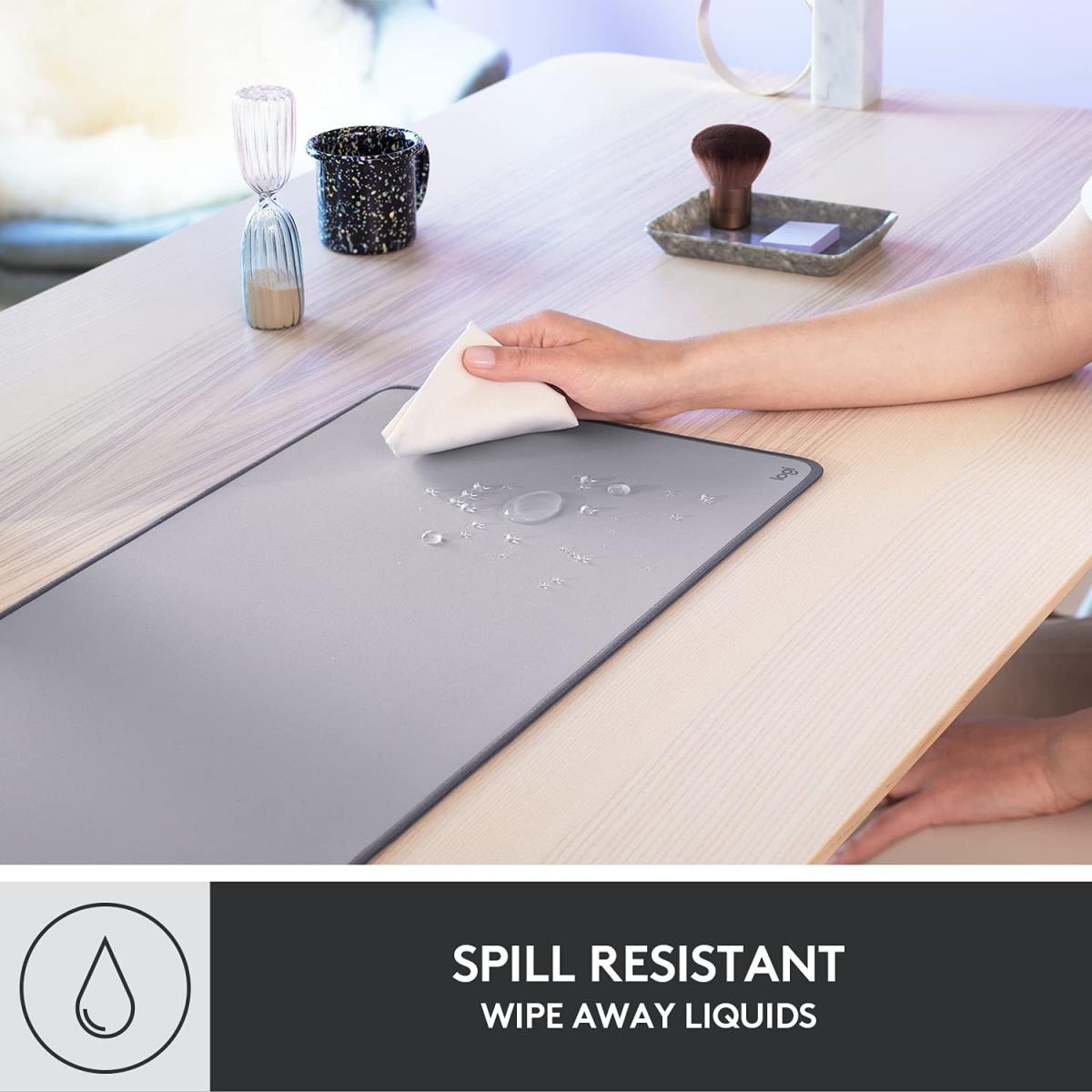 Logitech PadStudio Series Mouse Mat with Anti-Slip Rubber Base Durable Mid-Grey Logitech PadStudio Series Mouse Mat with Anti-Slip Rubber Base Durable Mid-Grey