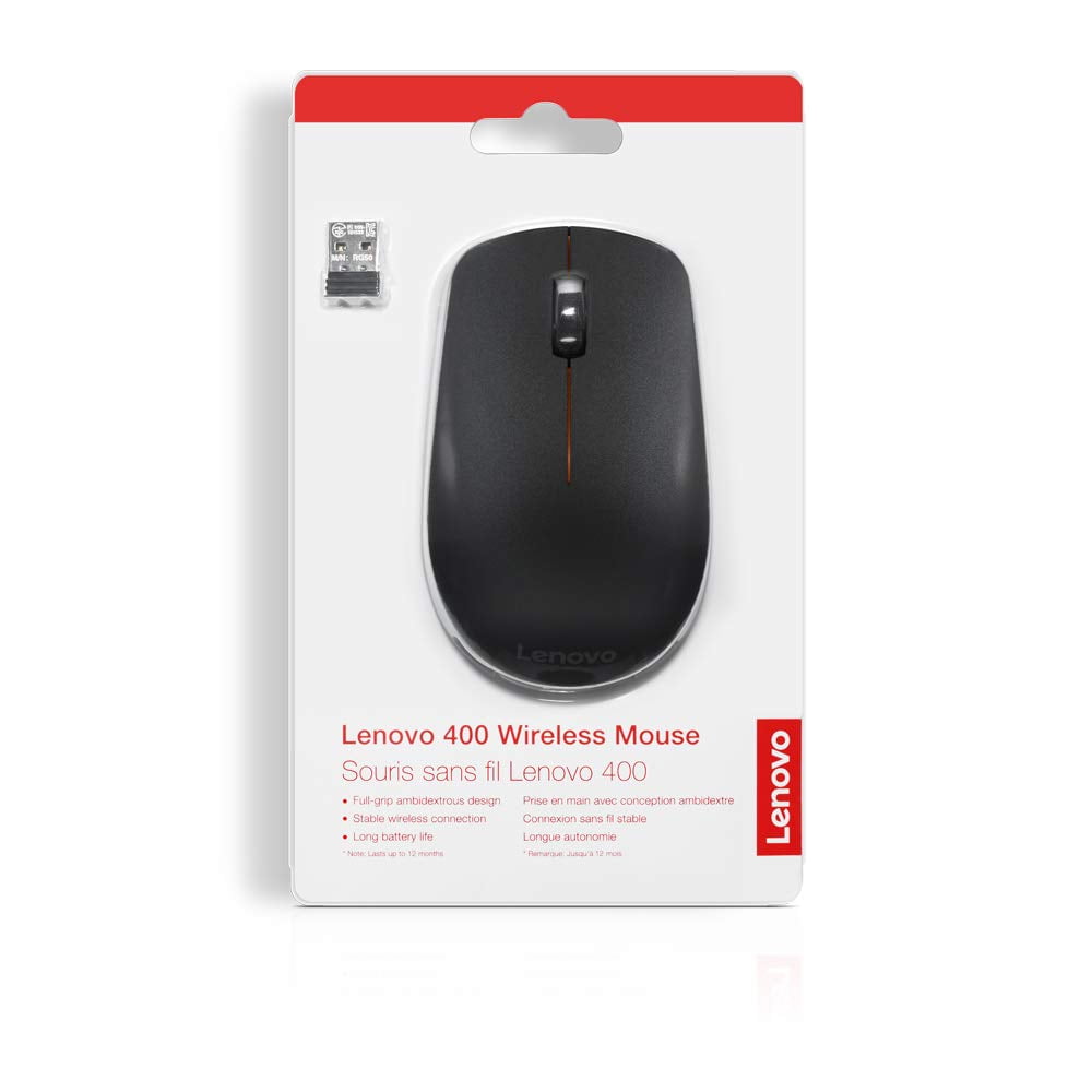 Lenovo 400 Wireless Mouse 1200DPI Optical Sensor,2.4GHz Wireless Nano USB 3-Button Lenovo 400 Wireless Mouse 1200DPI Optical Sensor,2.4GHz Wireless Nano USB 3-Button