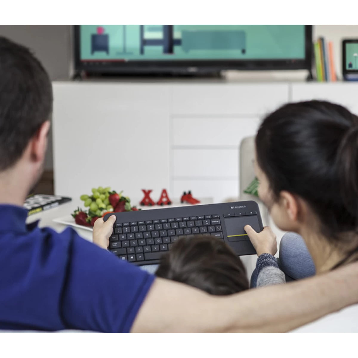 Logitech K400 Plus Wireless Touch With Easy Media Control -Dark