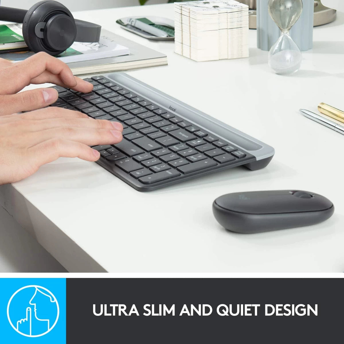 Logitech MK470 SLIM Wireless Keyboard and Mouse Combo Arabic /English Layout