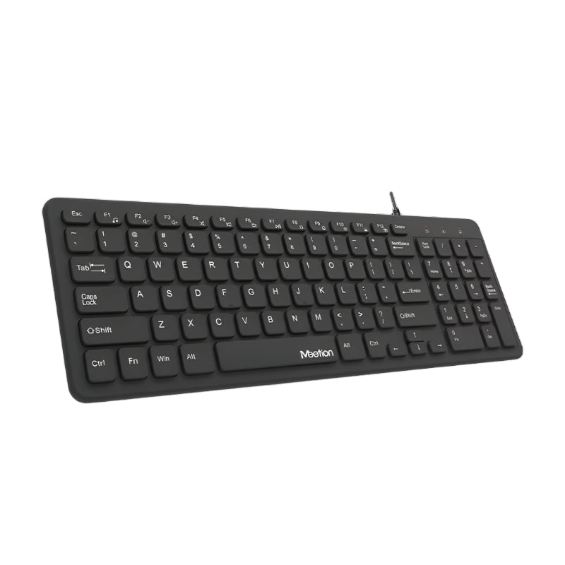 Meetion MT-K410 USB Wired Keyboard, Ultra Thin Chocolate design, Silent